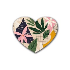 Floral Plants Drink Coasters 4 Pack (heart)  by flowerland