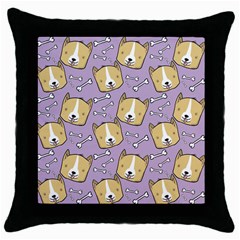 Corgi Pattern Throw Pillow Case (black)