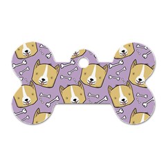 Corgi Pattern Dog Tag Bone (one Side)