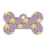 Corgi Pattern Dog Tag Bone (One Side) Front