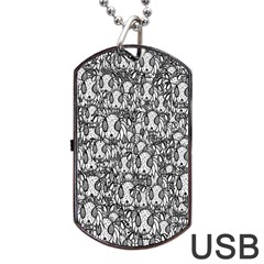 Sketchy Monster Insect Drawing Motif Pattern Dog Tag Usb Flash (one Side) by dflcprintsclothing