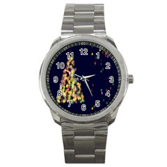 Abstract-christmas-tree Sport Metal Watch by nate14shop