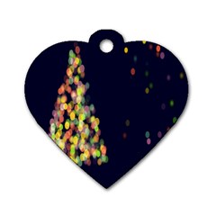 Abstract-christmas-tree Dog Tag Heart (one Side) by nate14shop