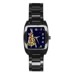 Abstract-christmas-tree Stainless Steel Barrel Watch by nate14shop