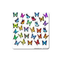 Big Collection Off Colorful Butterfiles Square Magnet by nate14shop