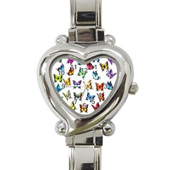 Big Collection Off Colorful Butterfiles Heart Italian Charm Watch by nate14shop