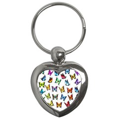 Big Collection Off Colorful Butterfiles Key Chain (heart) by nate14shop