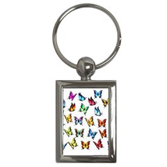 Big Collection Off Colorful Butterfiles Key Chain (rectangle) by nate14shop