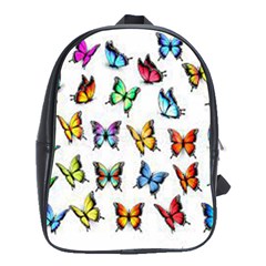 Big Collection Off Colorful Butterfiles School Bag (large) by nate14shop