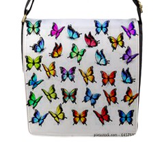 Big Collection Off Colorful Butterfiles Flap Closure Messenger Bag (l) by nate14shop