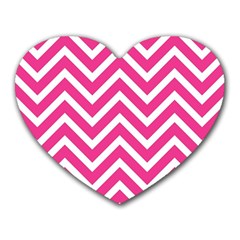 Chevrons - Pink Heart Mousepads