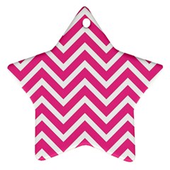 Chevrons - Pink Star Ornament (two Sides) by nate14shop