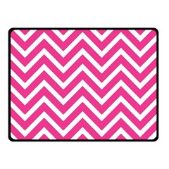 Chevrons - Pink Double Sided Fleece Blanket (small)  by nate14shop