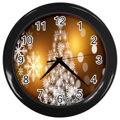 Christmas-tree-a 001 Wall Clock (Black)