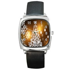 Christmas-tree-a 001 Square Metal Watch