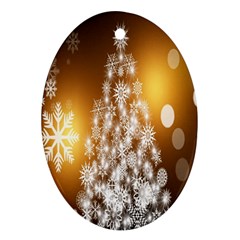 Christmas-tree-a 001 Oval Ornament (Two Sides)