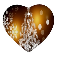 Christmas-tree-a 001 Heart Ornament (Two Sides)