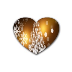 Christmas-tree-a 001 Rubber Heart Coaster (4 pack)