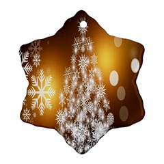 Christmas-tree-a 001 Snowflake Ornament (Two Sides)