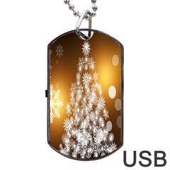 Christmas-tree-a 001 Dog Tag USB Flash (One Side)