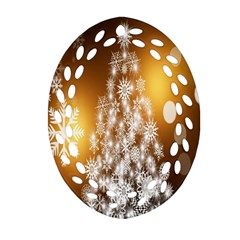 Christmas-tree-a 001 Oval Filigree Ornament (Two Sides)