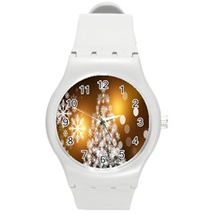Christmas-tree-a 001 Round Plastic Sport Watch (M)