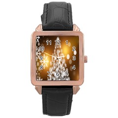 Christmas-tree-a 001 Rose Gold Leather Watch 