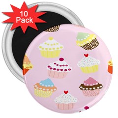 Cupcakes 3  Magnets (10 Pack) 