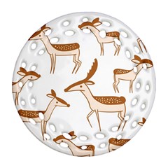 Deer Ornament (round Filigree) by nate14shop