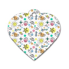 Doodle Dog Tag Heart (one Side) by nate14shop