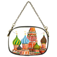 Moscow-kremlin-saint-basils-cathedral-red-square-l-vector-illustration-moscow-building Chain Purse (one Side) by Jancukart