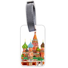 Moscow-kremlin-saint-basils-cathedral-red-square-l-vector-illustration-moscow-building Luggage Tag (one Side) by Jancukart