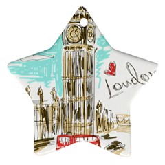 Big-ben-paris-clock-tower-vector-painted-london Ornament (star)