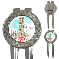 Big-ben-paris-clock-tower-vector-painted-london 3-in-1 Golf Divots