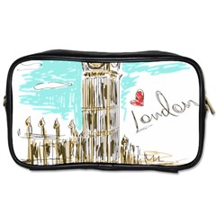 Big-ben-paris-clock-tower-vector-painted-london Toiletries Bag (one Side) by Jancukart