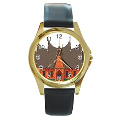 Gadang-minangkabau-people Round Gold Metal Watch