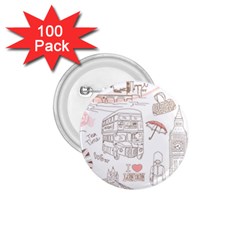 London-paris-drawing-vector-london-comics 1 75  Buttons (100 Pack) 