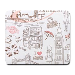 London-paris-drawing-vector-london-comics Large Mousepads