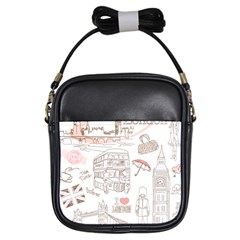 London-paris-drawing-vector-london-comics Girls Sling Bag by Jancukart