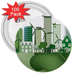 Vector-energy-saving-caring-for-the-earth 3  Buttons (100 Pack) 