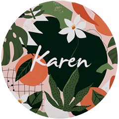 Tropical Polka Plants Uv Print Round Tile Coaster