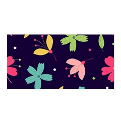 Colorful Floral Satin Wrap 35  X 70  by hanggaravicky2
