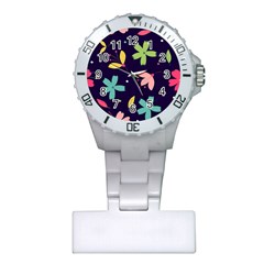 Colorful Floral Plastic Nurses Watch by hanggaravicky2