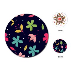 Colorful Floral Playing Cards Single Design (round) by hanggaravicky2