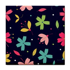 Colorful Floral Tile Coaster by hanggaravicky2