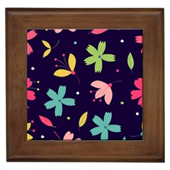 Colorful Floral Framed Tile