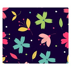 Colorful Floral Double Sided Flano Blanket (small) 