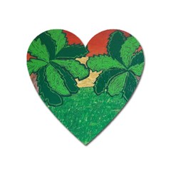 Palmtrees At Sunset  Heart Magnet by Hayleyboop
