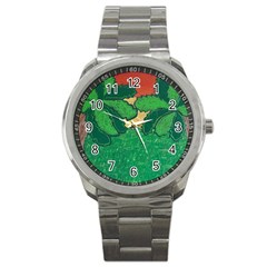 Palmtrees at sunset  Sport Metal Watch