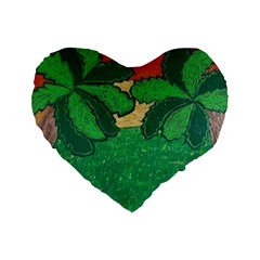 Palmtrees At Sunset  Standard 16  Premium Flano Heart Shape Cushions by Hayleyboop